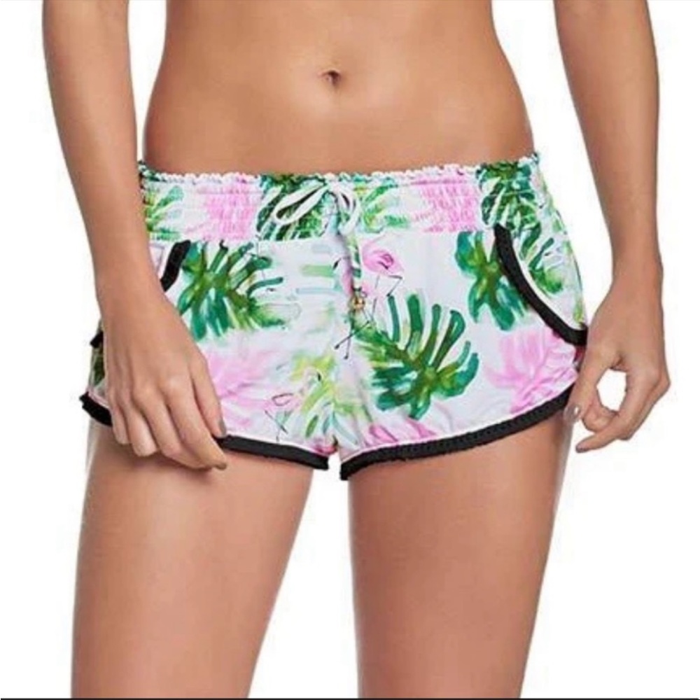 PILYQ Mingo Flamingo Print Sassy Shorts NWT